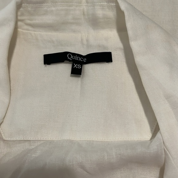 Quince 100% European Linen Button Front Dress - white - Picture 3 of 3